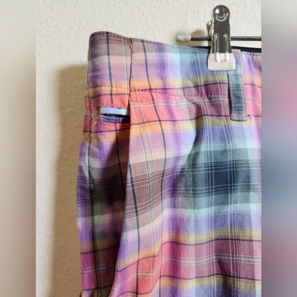 Tommy Bahama Men's Pink Purple Plaid Flat Front Performance Chino Shorts Size 36 - Picture 4 of 10
